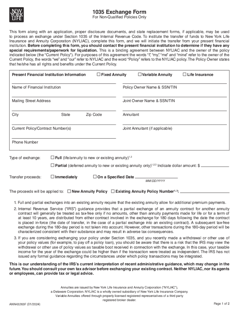 fillable-online-1035-exchange-form-fax-email-print-pdffiller