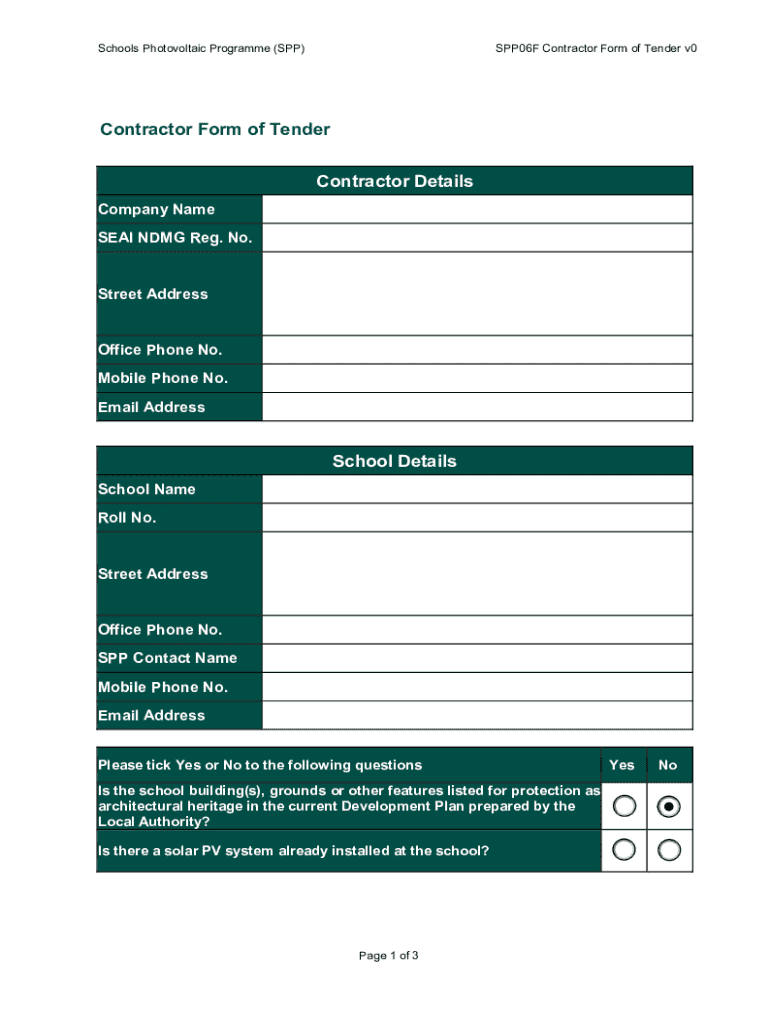 Fillable online contractor details school details contractor form of