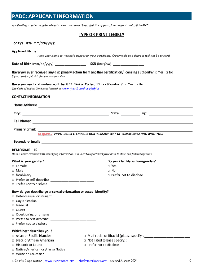 rhode island counselor application Preview on Page 1