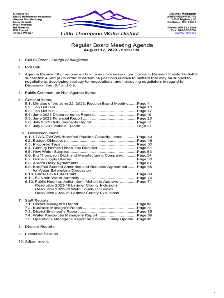 Fillable Online Little Thompson Water District Home Fax Email Print Fillable Online Little Thompson Water District Home Fax Email Print