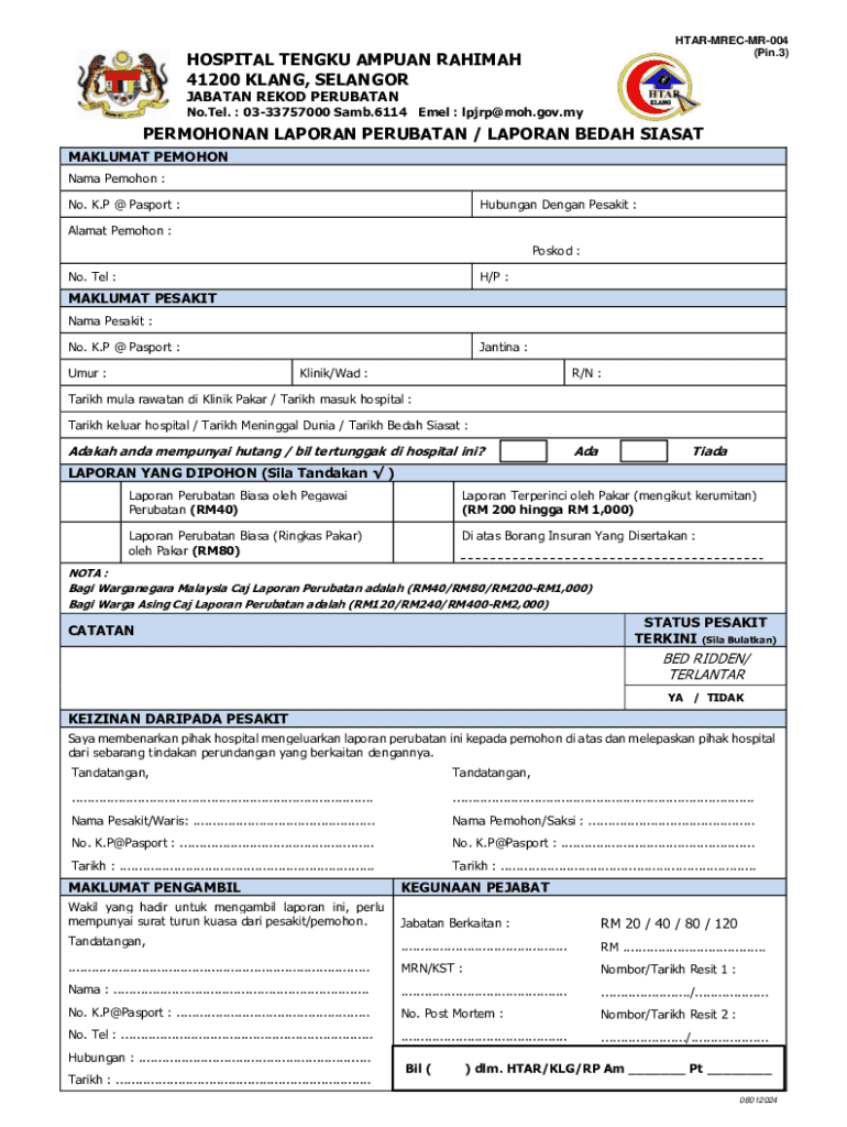 permohonan laporan perubatan Preview on Page 1