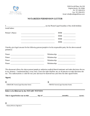 Fillable Online Notarized Permission Form Fax Email Print - pdfFiller