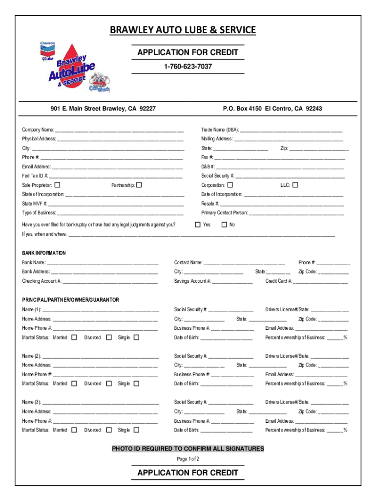 Fillable Online Brawley Auto Lube & Service Oil Change Stations Fax