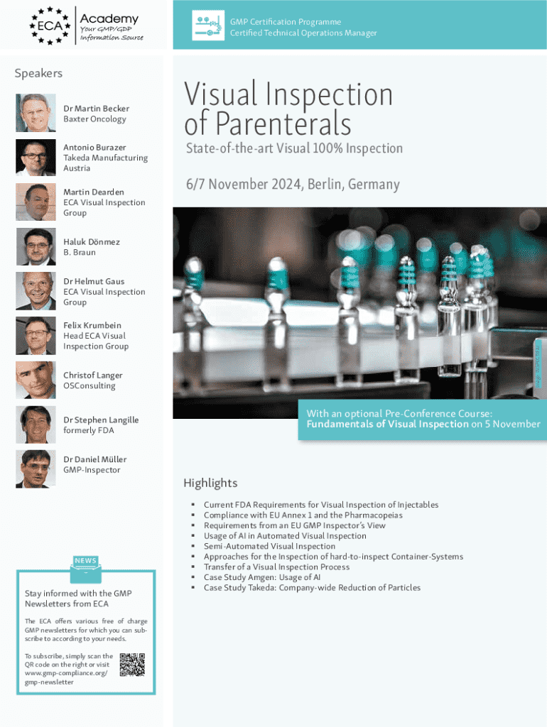 Fillable Online ECA Guide on Visual Inspection Current Version for all