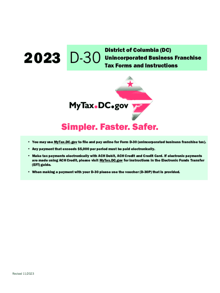 gov to file and pay online for Form D-30 (unincorporated business franchise tax) Preview on Page 1