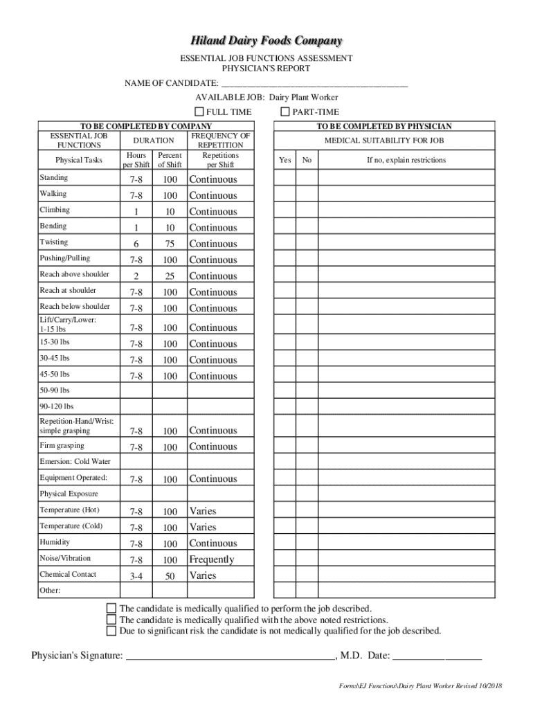 essential job functions assessment Preview on Page 1