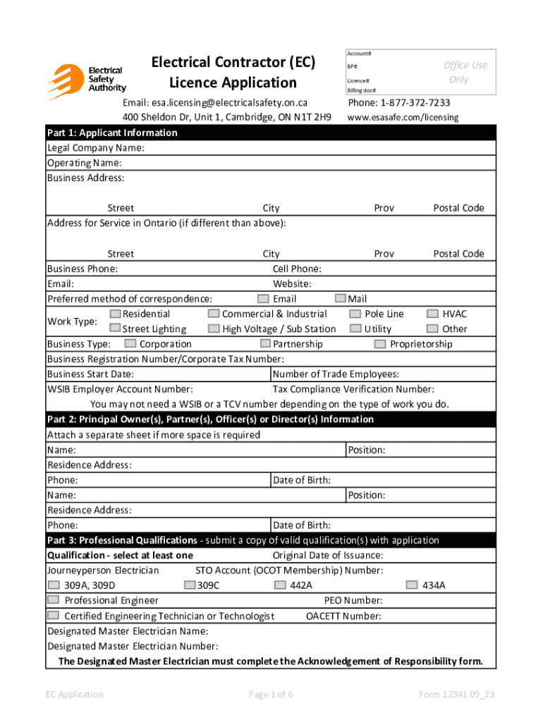 canada electrical contractor licence Preview on Page 1