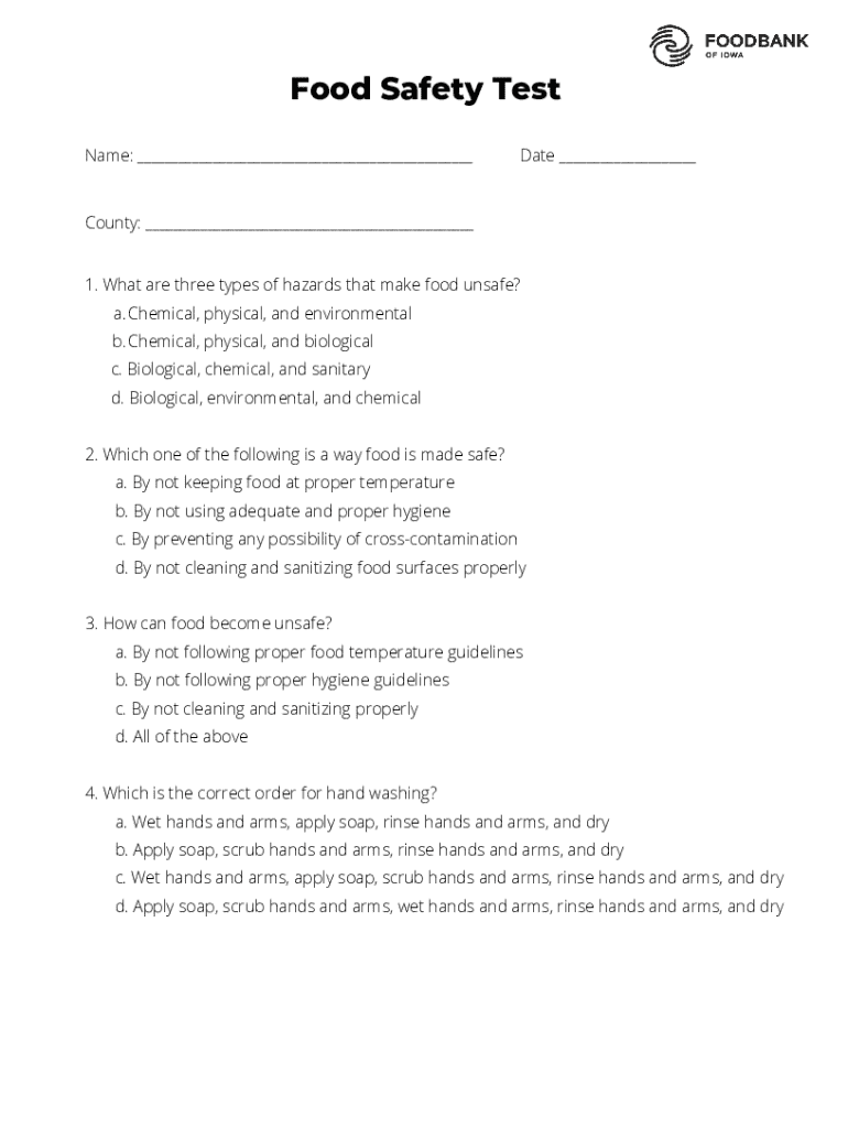 Fillable Online Three Types of Hazards That Make Food Unsafe Fax Email