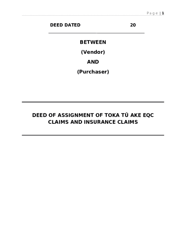 Draft template deed of assignment draft template deed of assignment