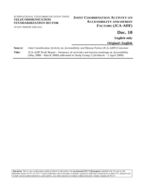 Joint Coordination Activity on Accessibility and human ...