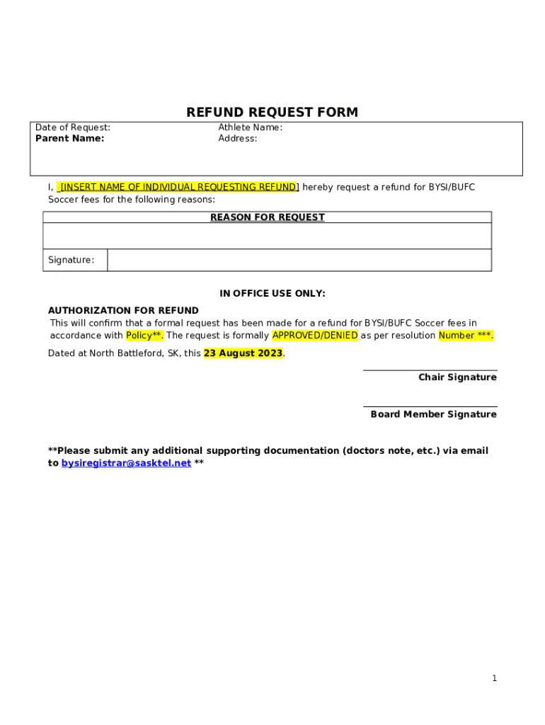 mira mesa soccer ayso region 285 refund request Doc Template pdfFiller