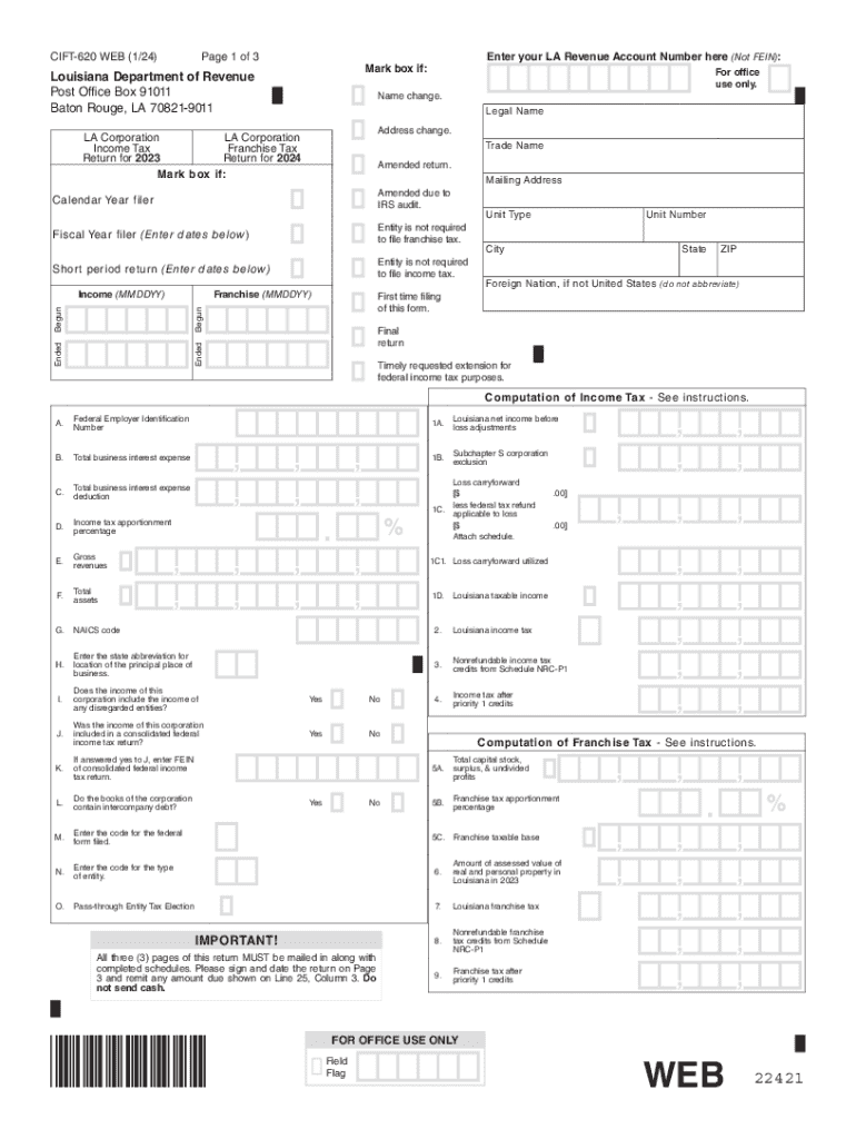 Louisiana Department of Revenue Post Office Box 91011 Baton Preview on Page 1
