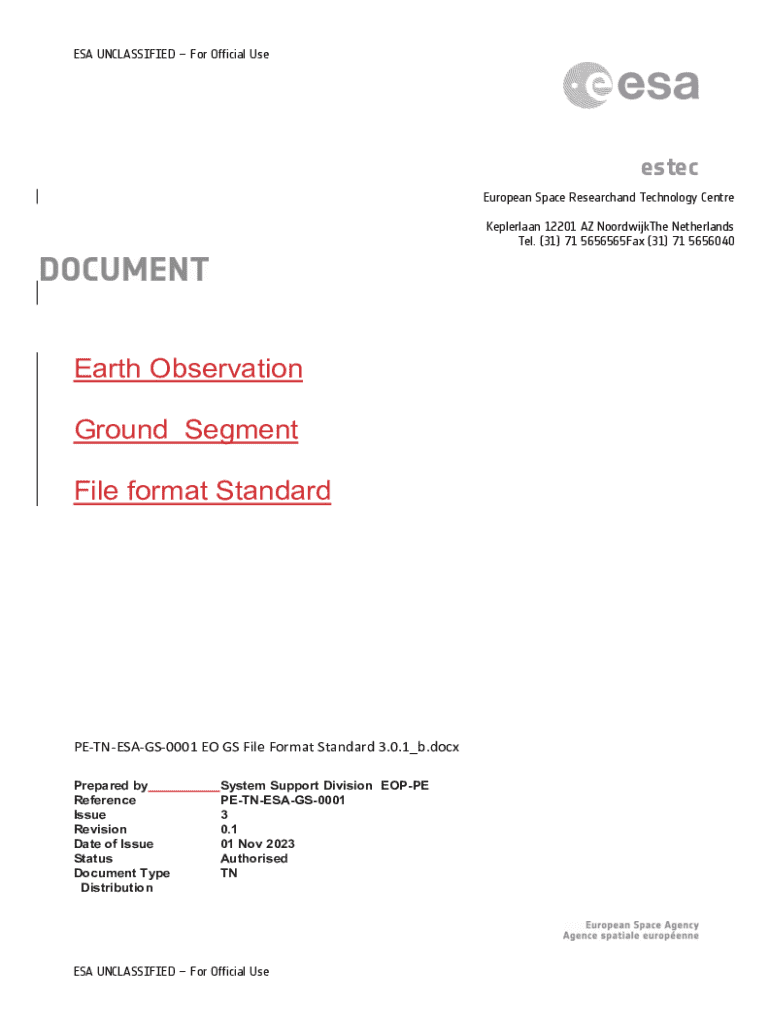 Fillable Online eop-cfi esa Earth Observation Ground Segment File ...