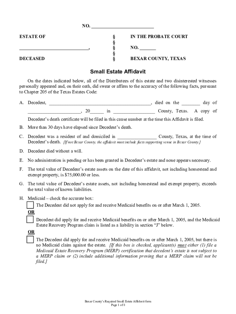 Small Estate Affidavit Policy Preview on Page 1