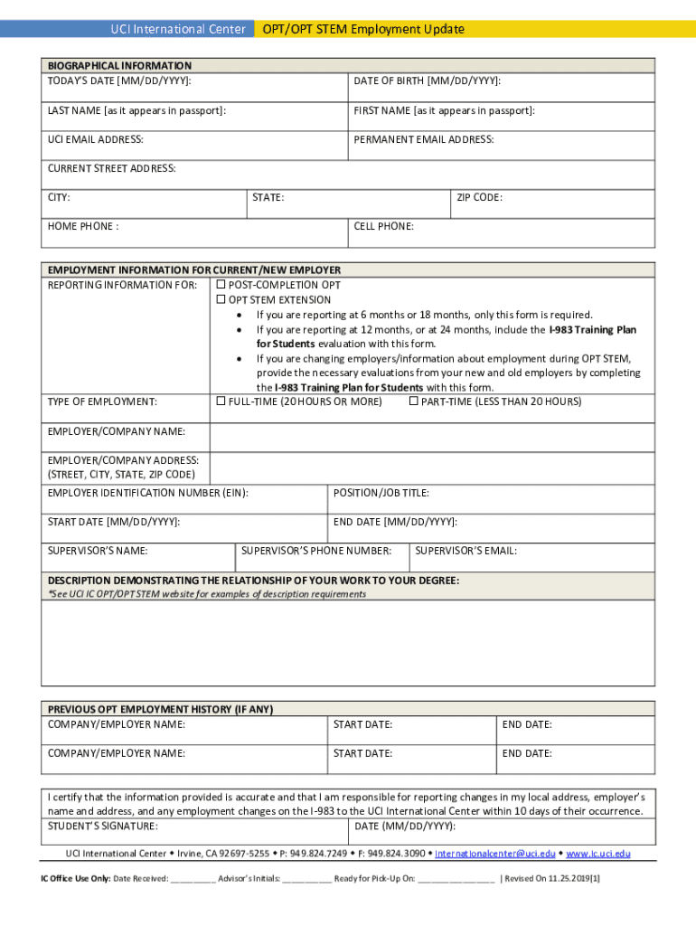 Fillable Online 24 Month STEM OPT Application Checklist Instructions Fillable Online 24 Month STEM OPT Application Checklist Instructions