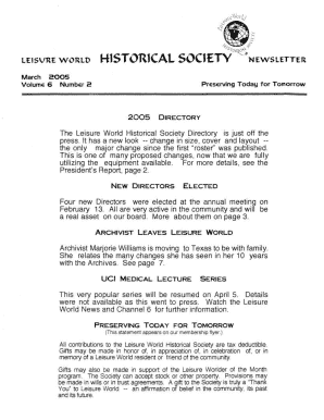 President Bob Ring reviews one of the most significant