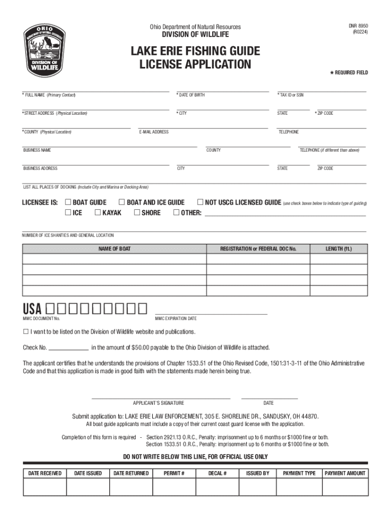 Fillable Online 2024 Form OH DNR 8950 Fill Online, Printable, Fillable ...