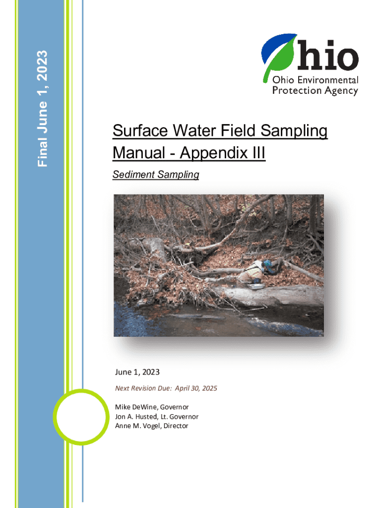 Fillable Online Surface Water Field Sampling Manual Appendix III Fax