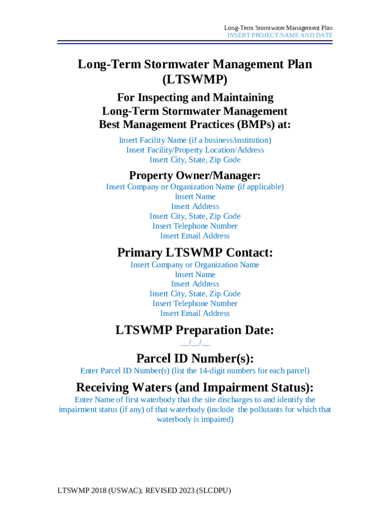 section 1: long term stormwater management plan (ltswmp Doc section 1: long term stormwater management plan (ltswmp Doc