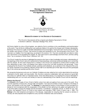 Fillable Online diocese-sacramento Pre Application Statement ...
