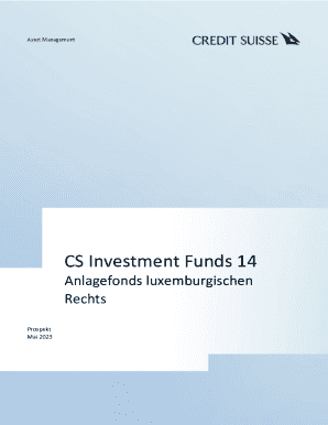 CS Investment Funds 14 Prospectus