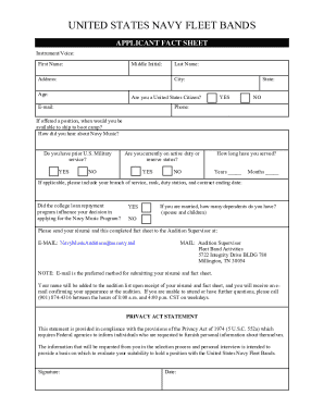 Job: U.S. Navy Fleet Bands Percussion Instrumentalist