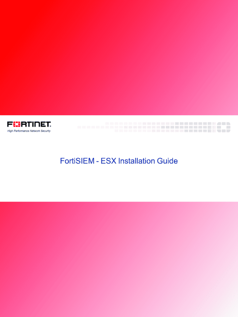 Fillable Online FortiSIEM ESX Installation and Migration Guide Fax
