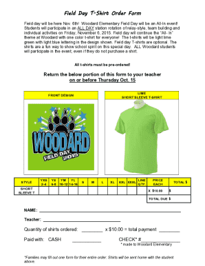 Fillable Online 18 Printable t shirt order form pdf Templates Fax Email ...