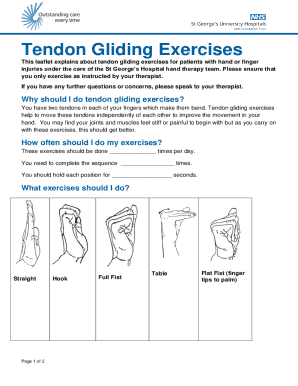 Fillable Online Fillable Online Tendon gliding exercises for hand ...