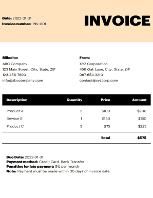 Purchasing Invoice Template