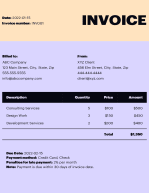 Time and Materials Invoice Template