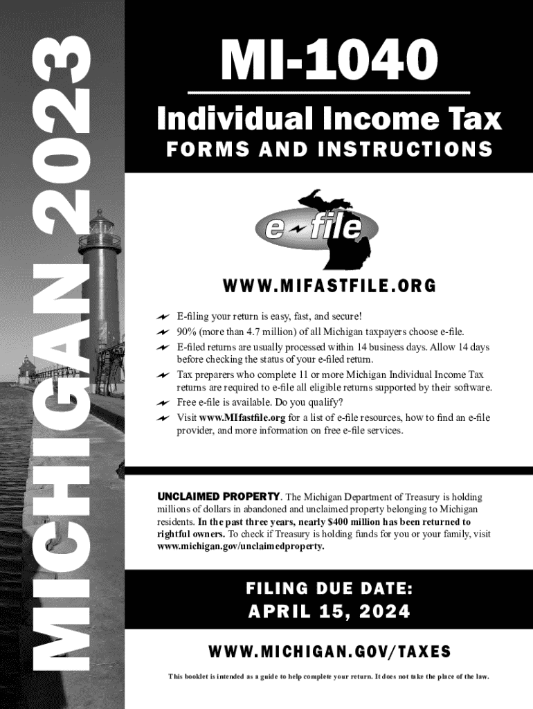 Fillable online 2023 mi 1040 book with forms 2023 mi 1040 book with