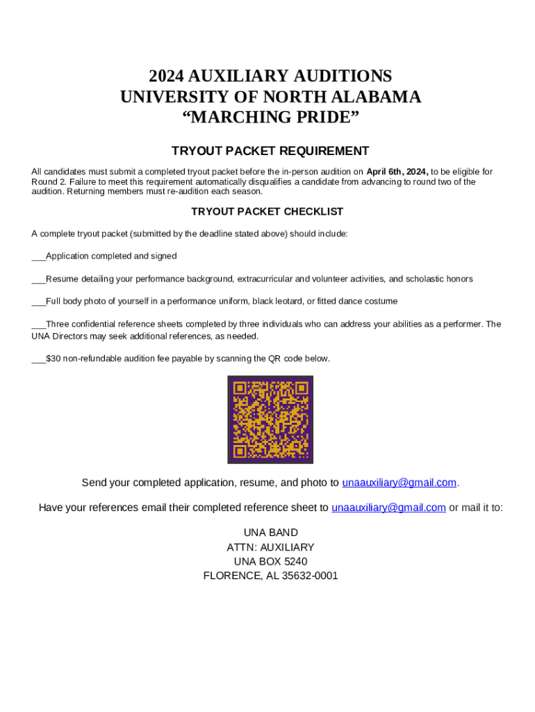 2024unamarchingprideauxiliarytryoutpacket. Doc Template