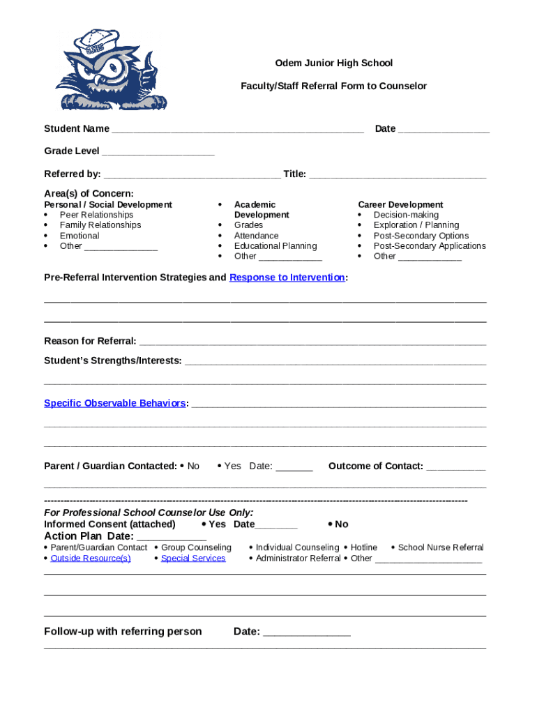 s Odem Junior High School Doc Template pdfFiller