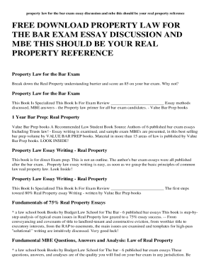 Fillable Online Real Property on the MBE: Topics and Sample Questions ...