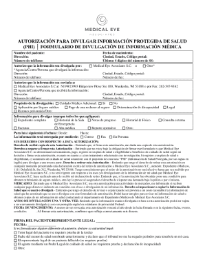 Autorizacin para divulgar informacin de salud ...