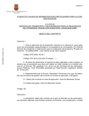 Pliego de clausulas administrativas particulares para la contratacion de