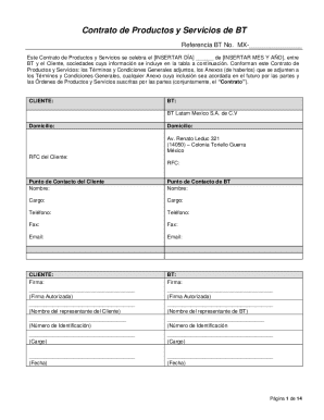 Products and services agreement (psa) - mexico