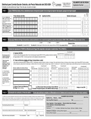 Instructions for household application for free and ...