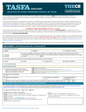 Tasfa 2024-25 spanish fillable application and notes