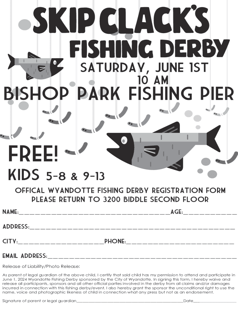Fillable Online Youth Fishing Tournament Registration Form Fax Email ...