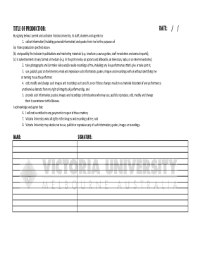 Talent Release Form - Multi