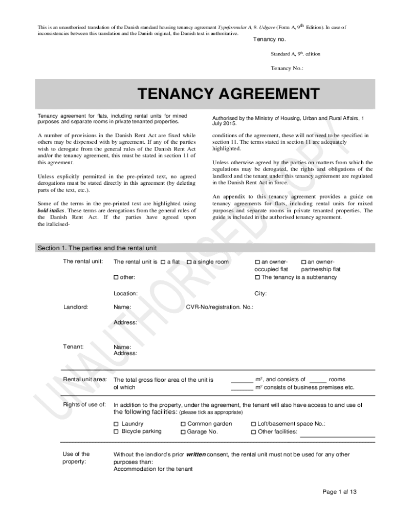 Fillable Online Free private tenancy agreement template Fax Email Print