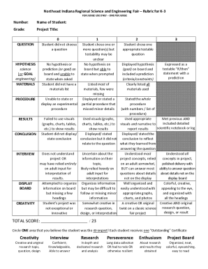 Fillable Online Science Fair Rubric &amp; Feedback Form Fax Email Print - pdfFiller