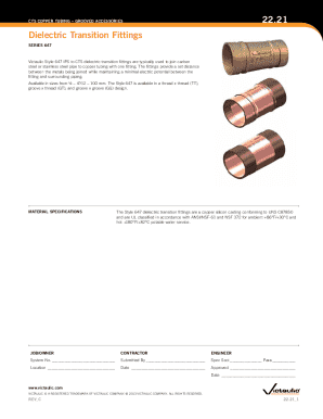 22.21 Series 647 Dielectric Transition Fittings SubmittalVictaulic. Victaulic Style 647 IPS to CTS dielectric transition fittings are typically used to join carbon steel or stainless steel pipe to copper tubing with one fitting.