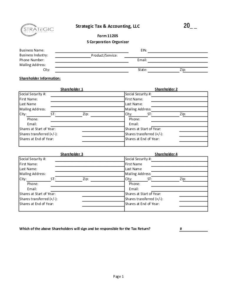 Fillable Online How to Fill Form 1120S: S Corporation Tax Return Filing ...