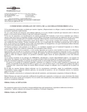 Feinrohren s.p.a. general sale conditions ...