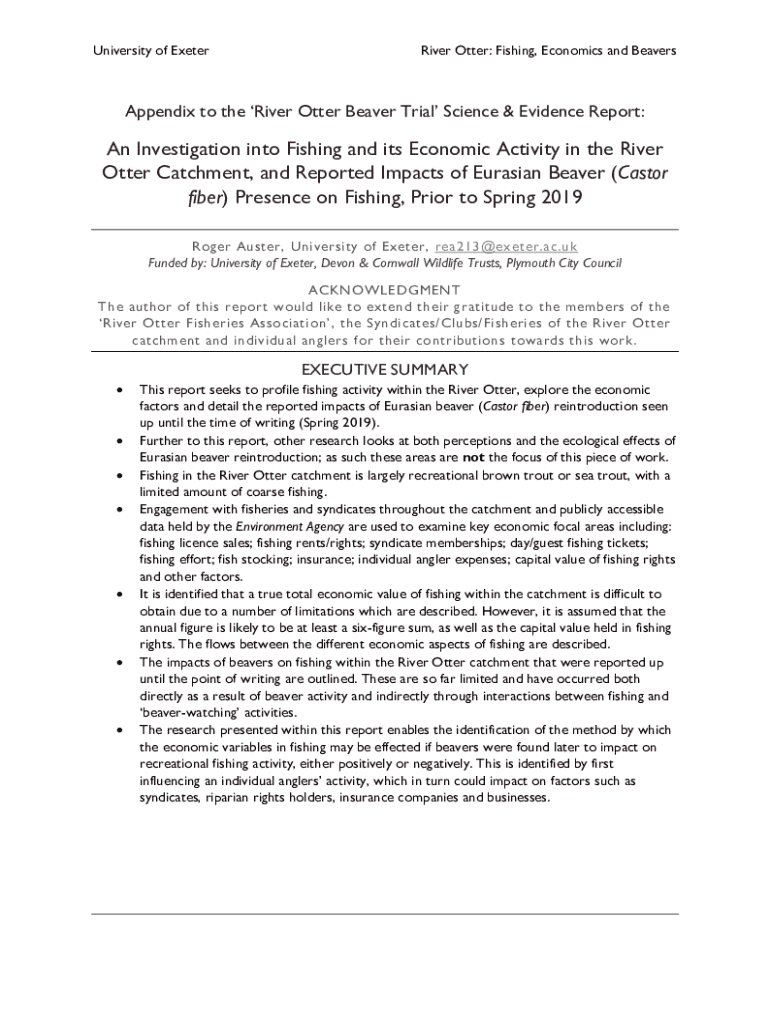 Fillable Online Appendix to the River Otter Beaver Trial Science