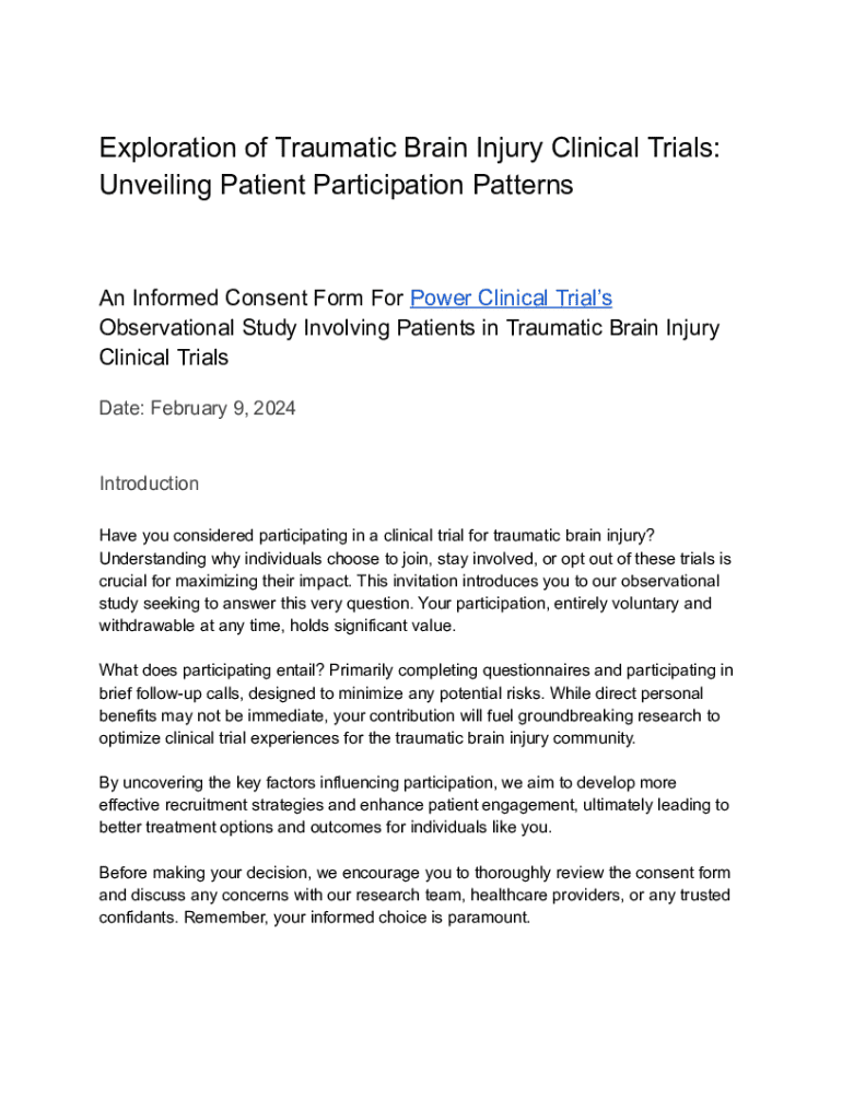 Fillable Online Clinical trials in traumatic brain injury: past