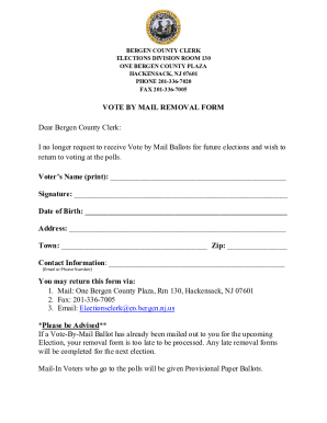 Bergen county, nj election office contact